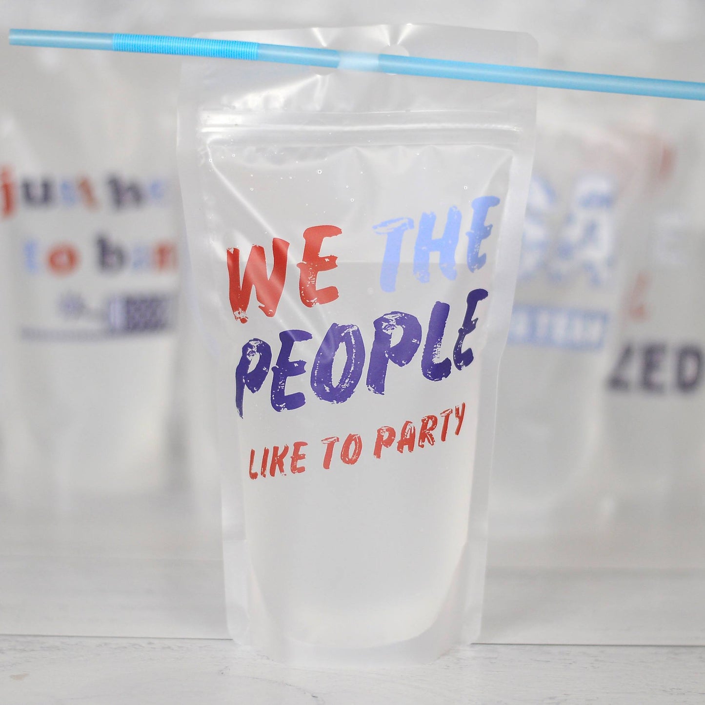 Adult Drink Pouch | Patriotic Collection: We The People Like To Party - Our Little Secret Boutique